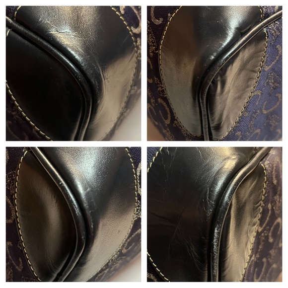 CELINE Navy Blue Carriage Print Tote Bag Vintage EUC - Picture 12 of 13